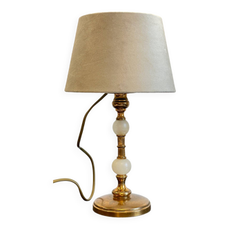 Vintage marble and velvet metal lamp