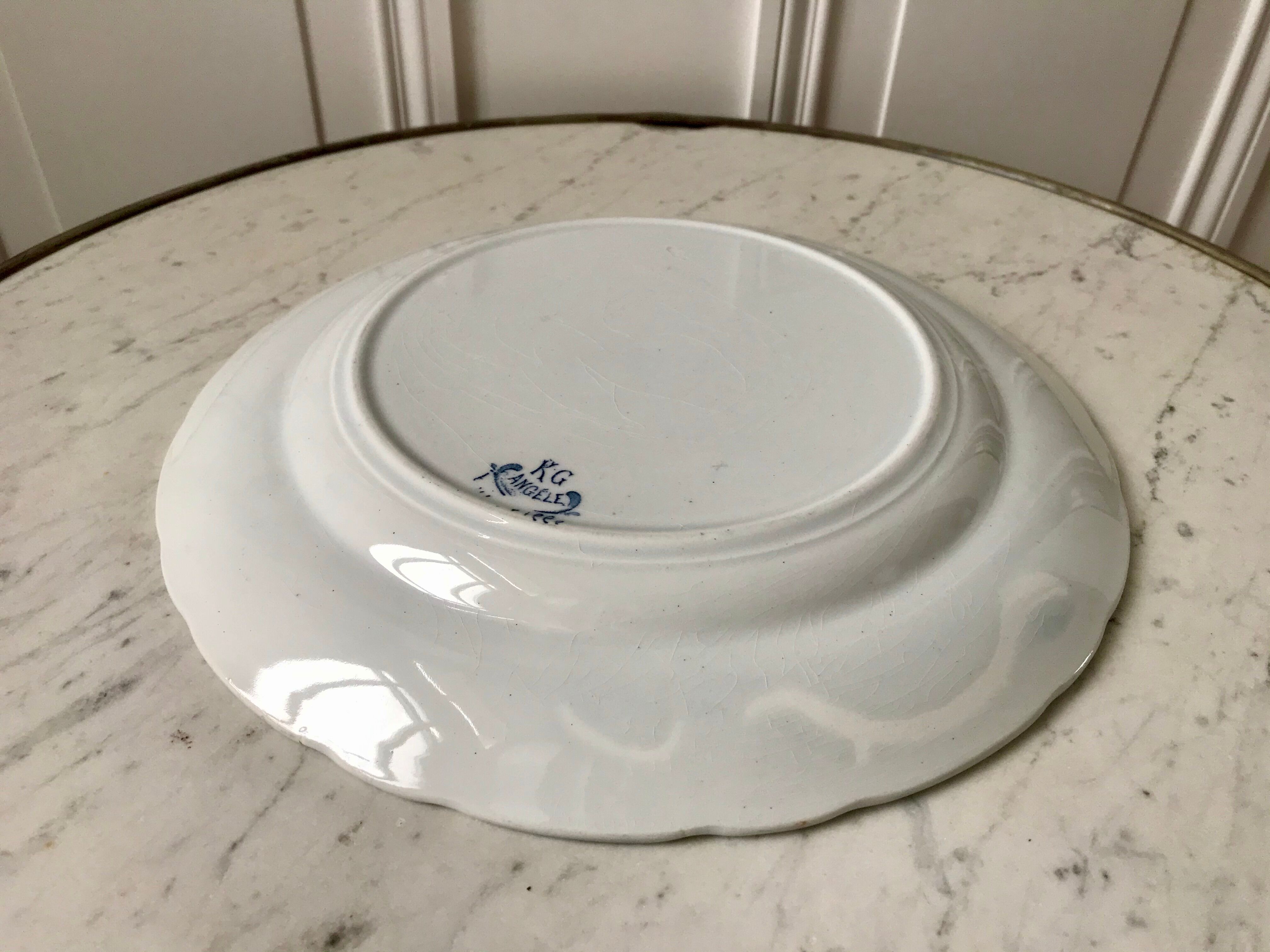 Round dish in Iron Earth K&G Lunéville model "Angèle" late 19th century