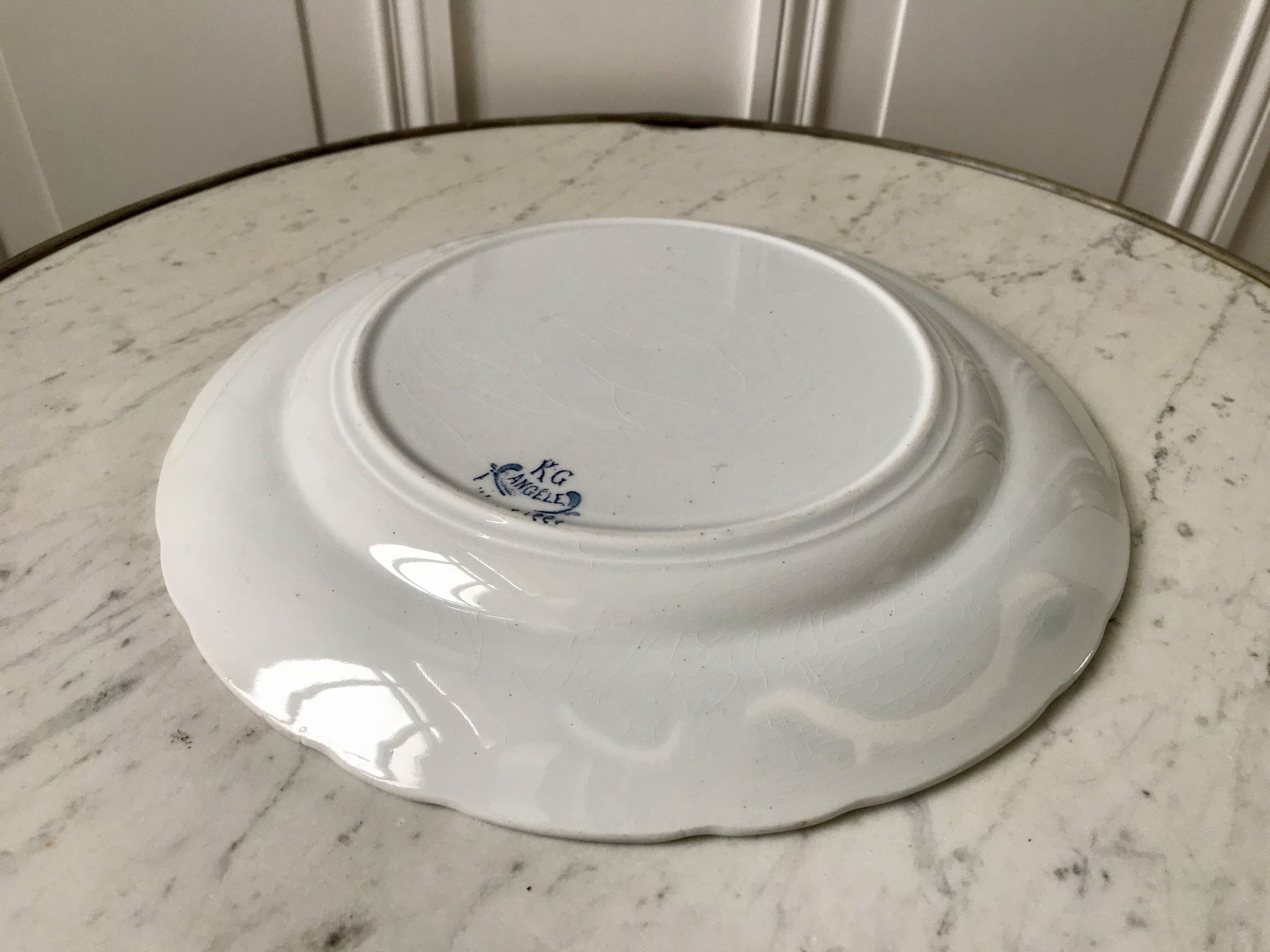 Round dish in Iron Earth K&G Lunéville model "Angèle" late 19th century