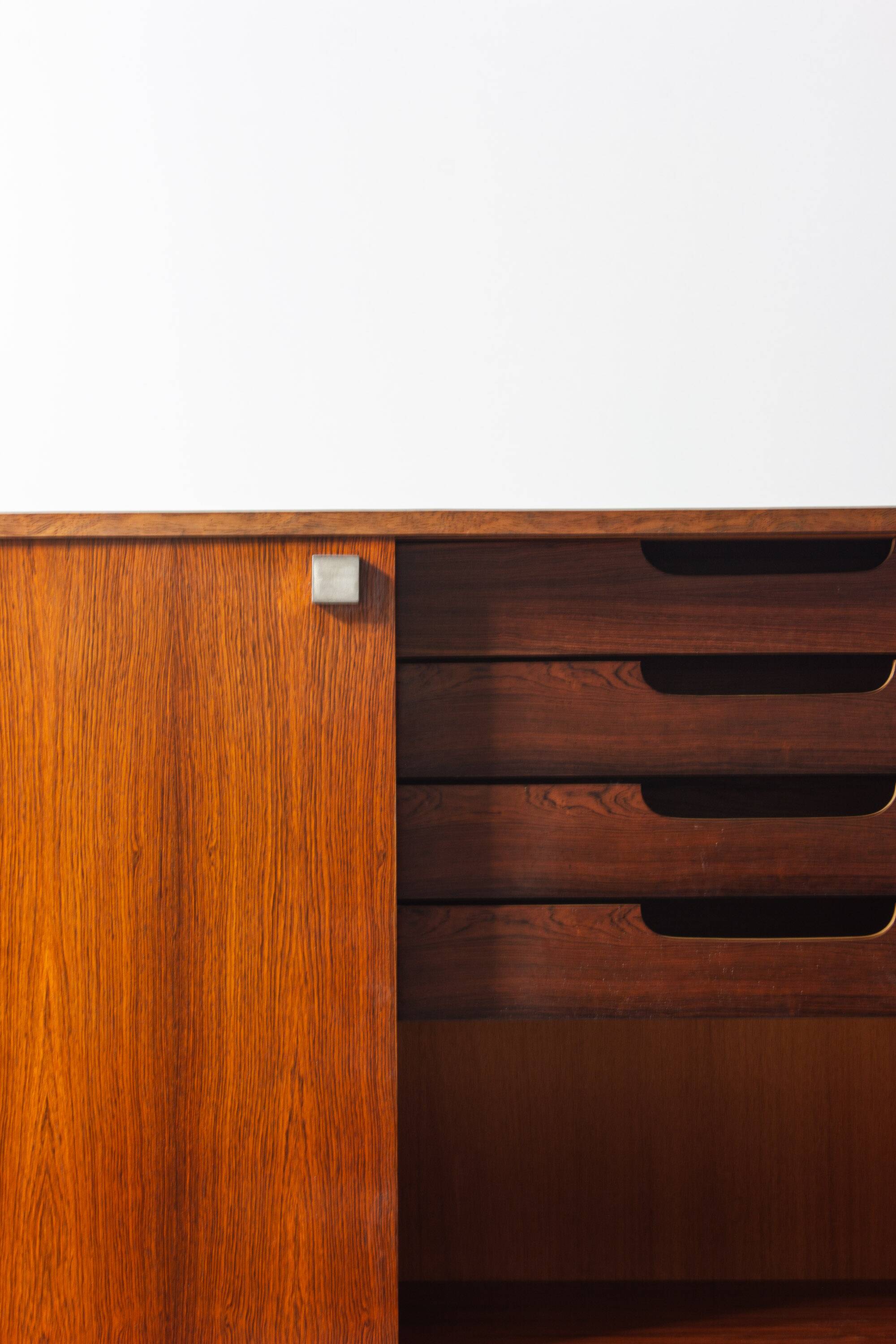 Minimalist storage cabinet in teak by Alfred Hendrickx, 1960