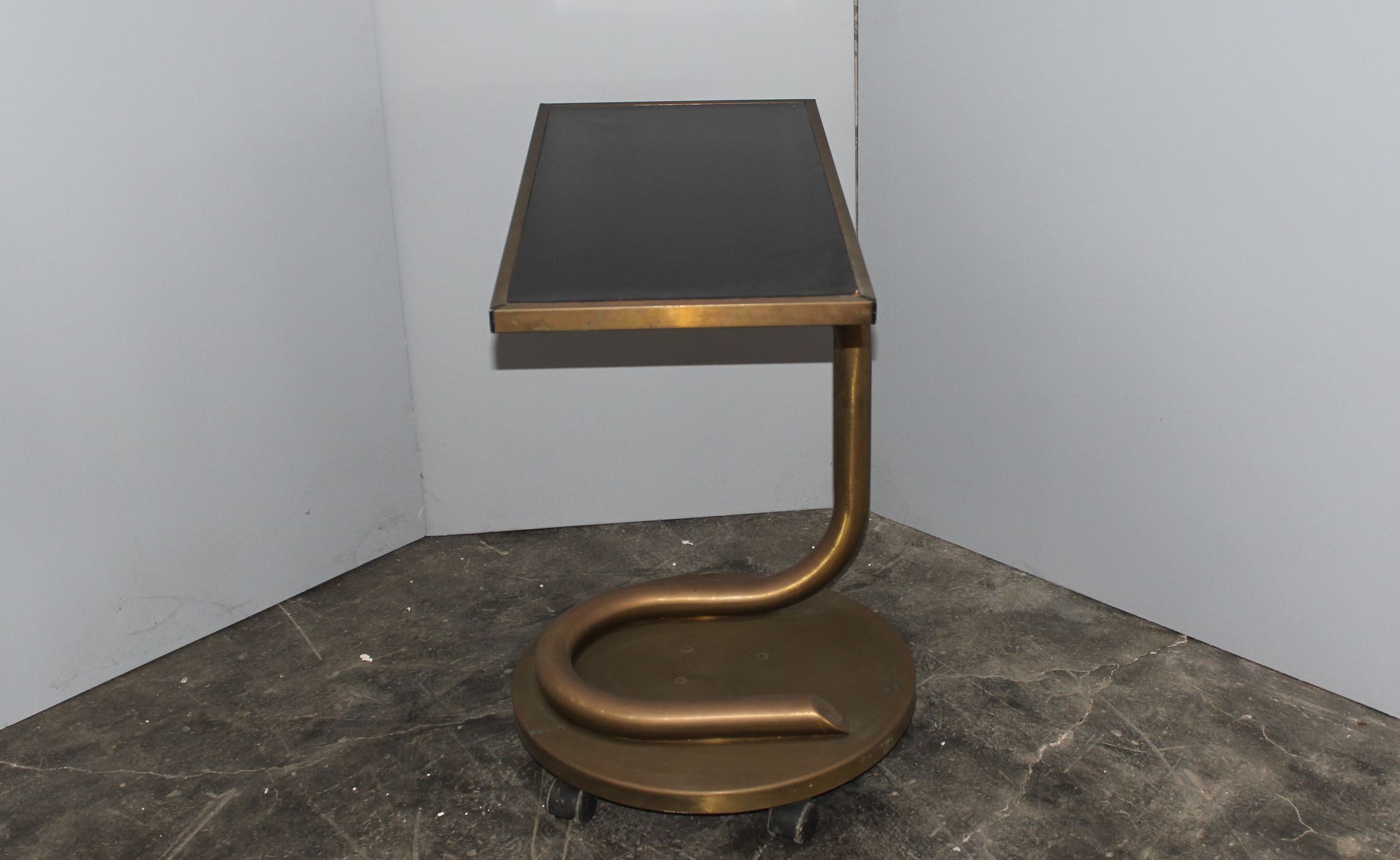 Italian brass and black laminated trolley