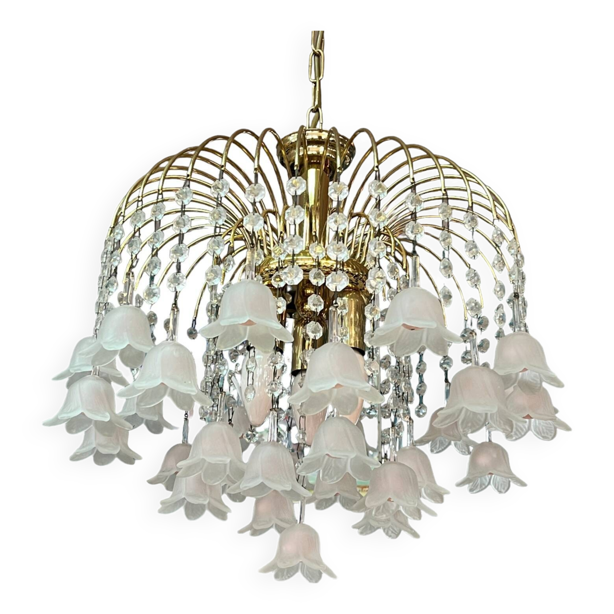 Lustre verre murano et pampilles vers 1970 vintage