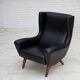 1960s, Danish design by Illum Wikkelsø, armchair, model 110, leather, teak.