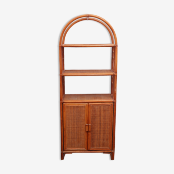 Large rattan shelf - 2 doors