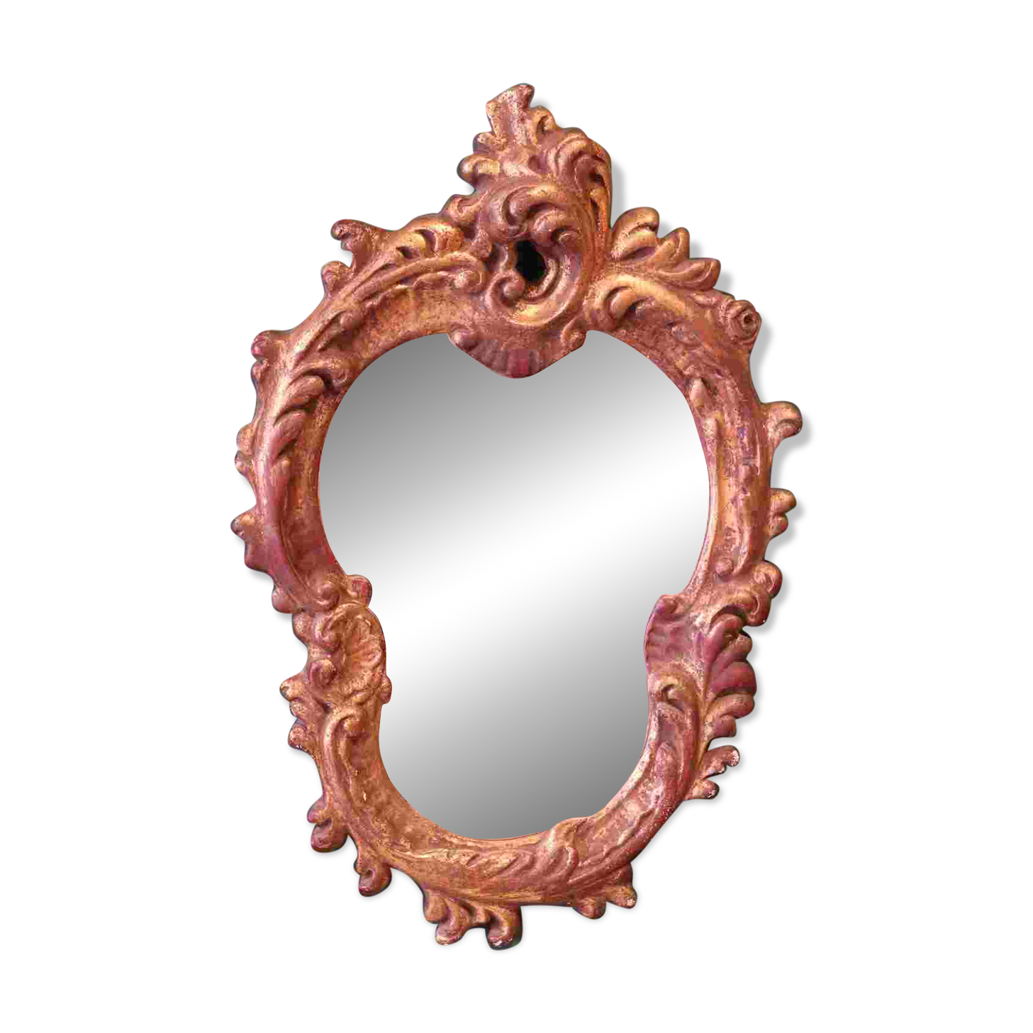Gilded plaster wall mirror, Rococo style, mid-20th century