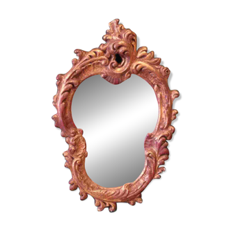Gilded plaster wall mirror, Rococo style, mid-20th century