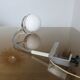 Lampe eye ball agrafée sur un flexible chromé années 70