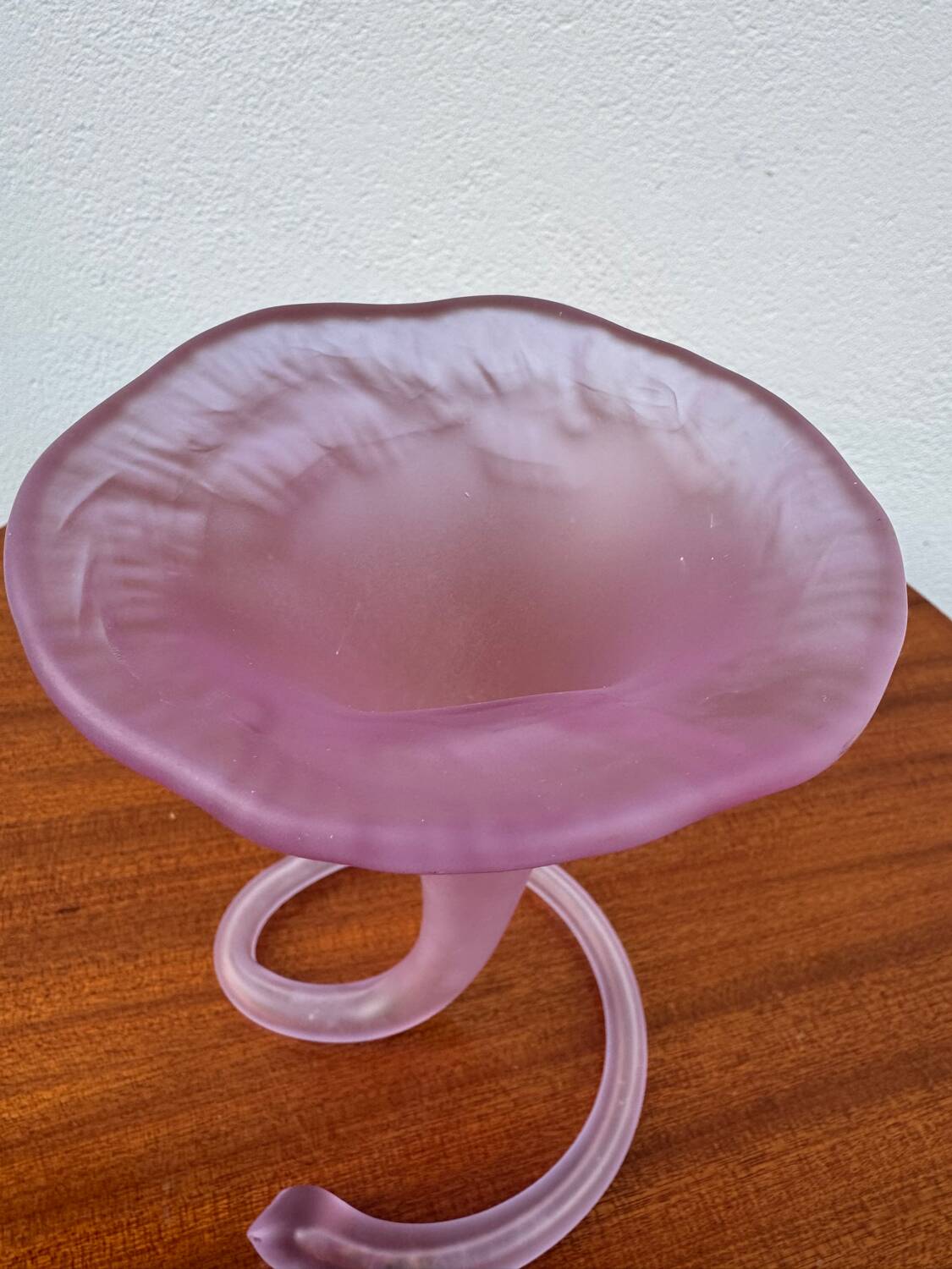 Old blown glass cornucopia vase