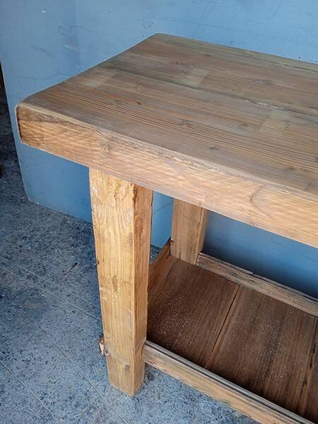 90cm old solid wood workbench
