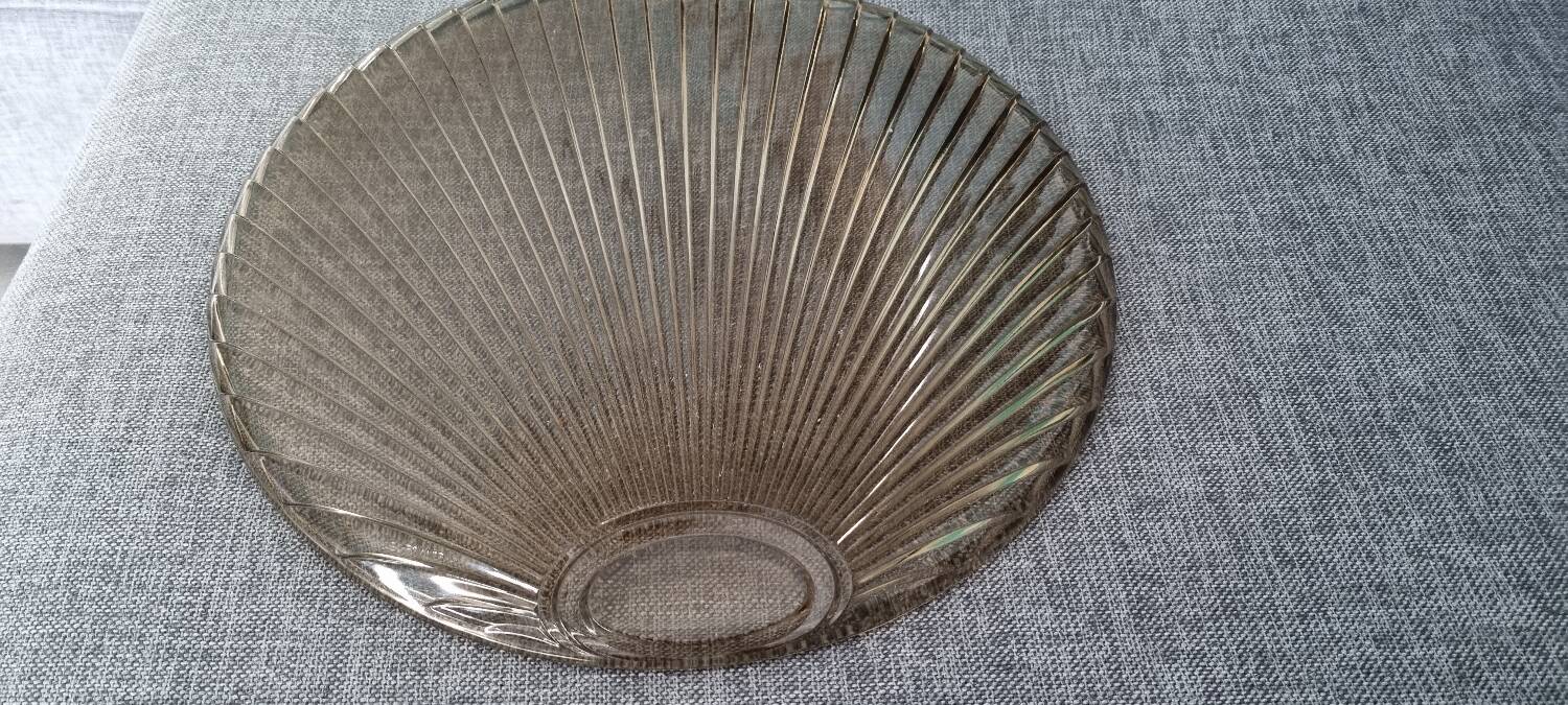 Plat en verre vintage  marron
