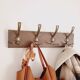 Rustic style wall coat rack – 50 cm – 4 metal hooks – Stained wood
