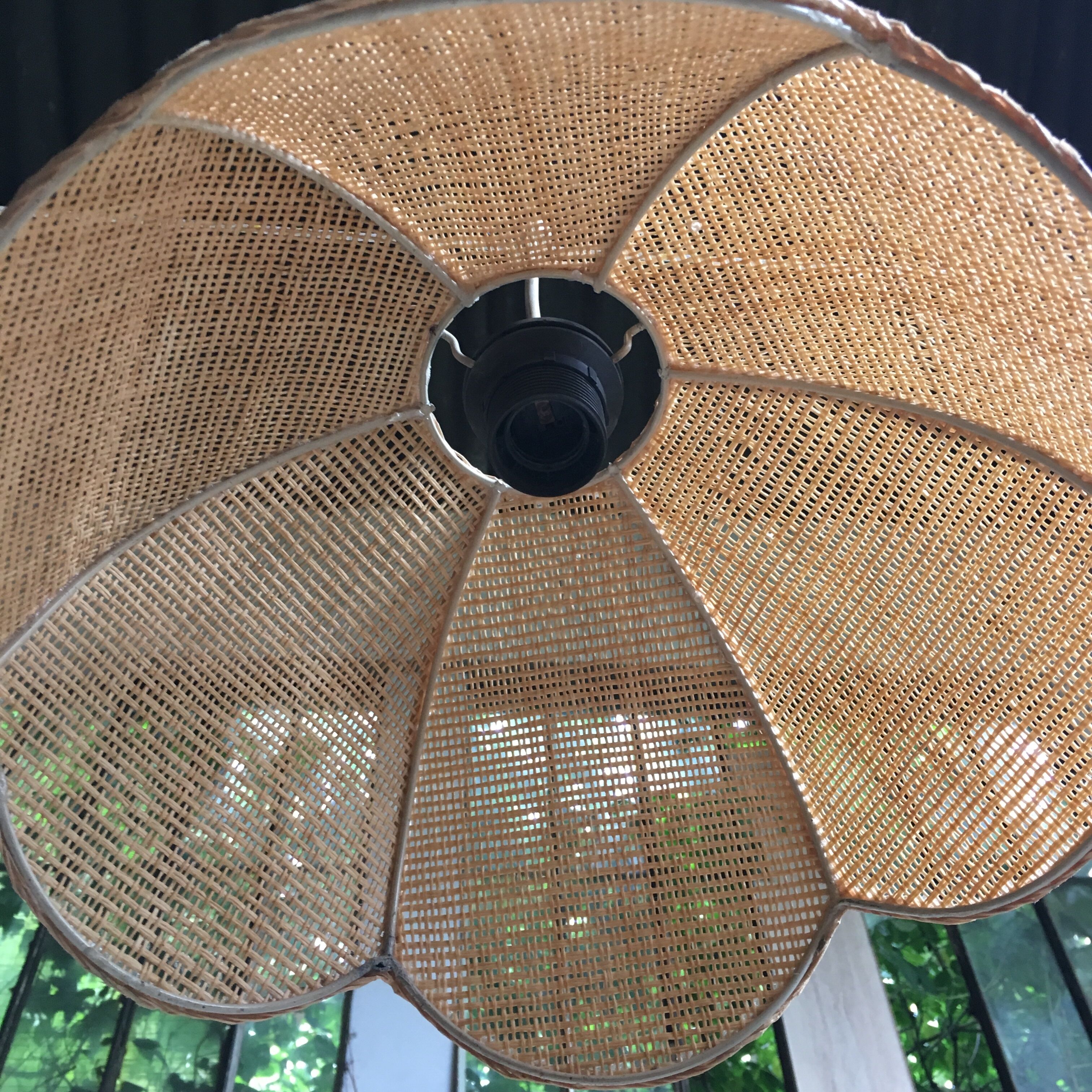 Vintage wicker hanging lamp