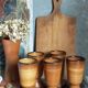 Five earthenware mazagrans from Saint-Amand vintages service"Meylan"