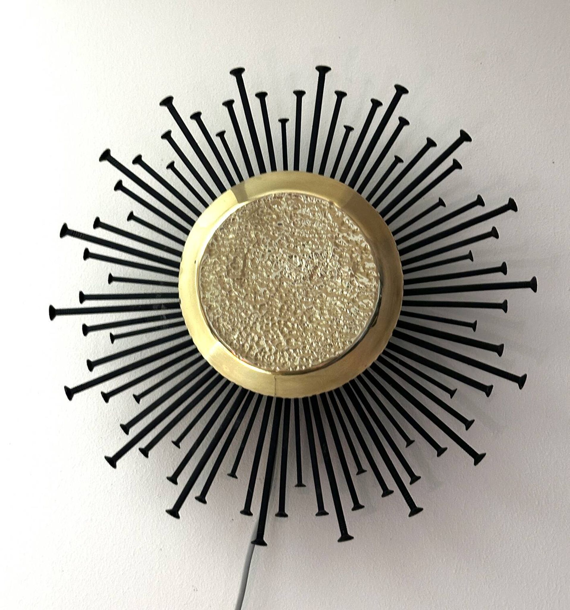 Star/Sun wall lamp made of brass and iron 40cm
