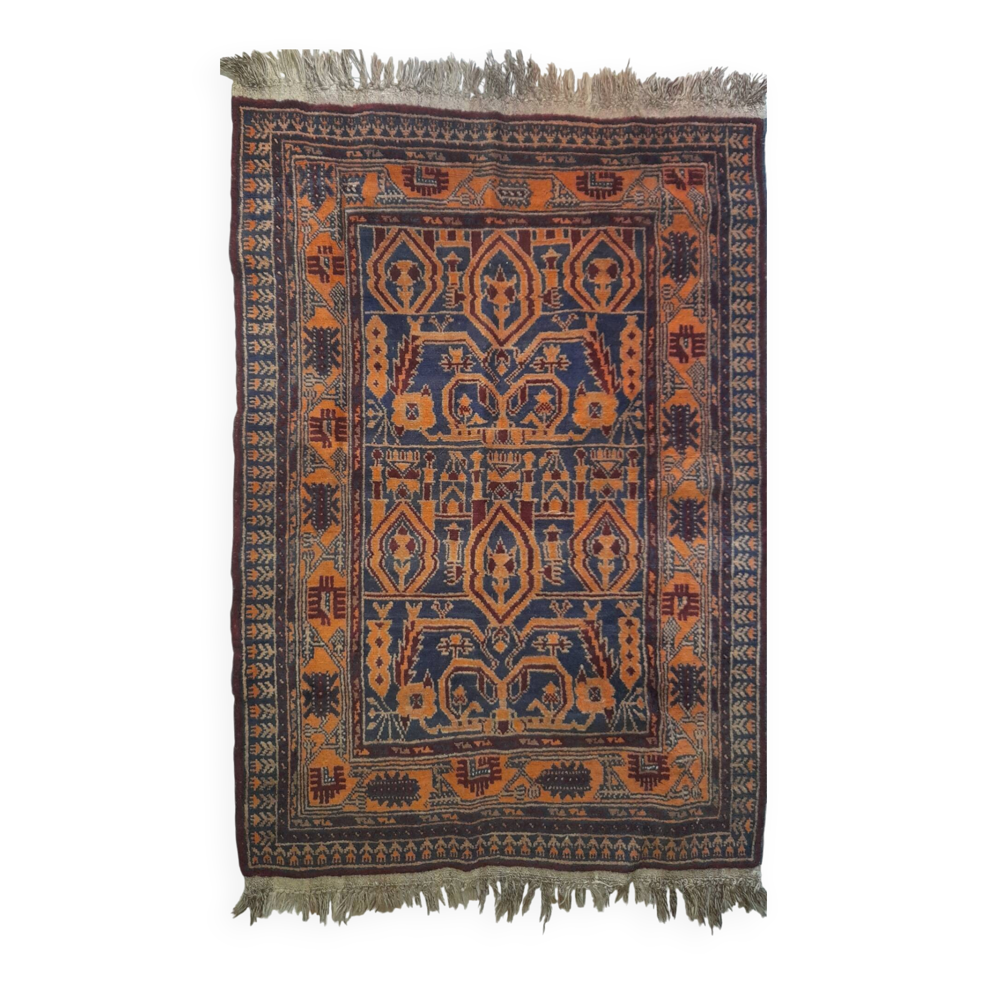 Balouch rug 140x96 cm handmade vintage orange
