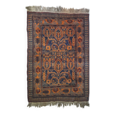 Tapis baloutch 140x96 cm fait main vintage orangé