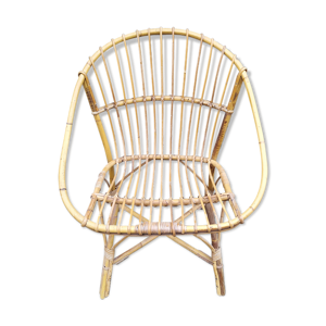 Fauteuil coquille en rotin