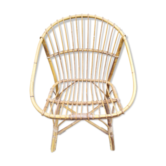 Fauteuil coquille en rotin