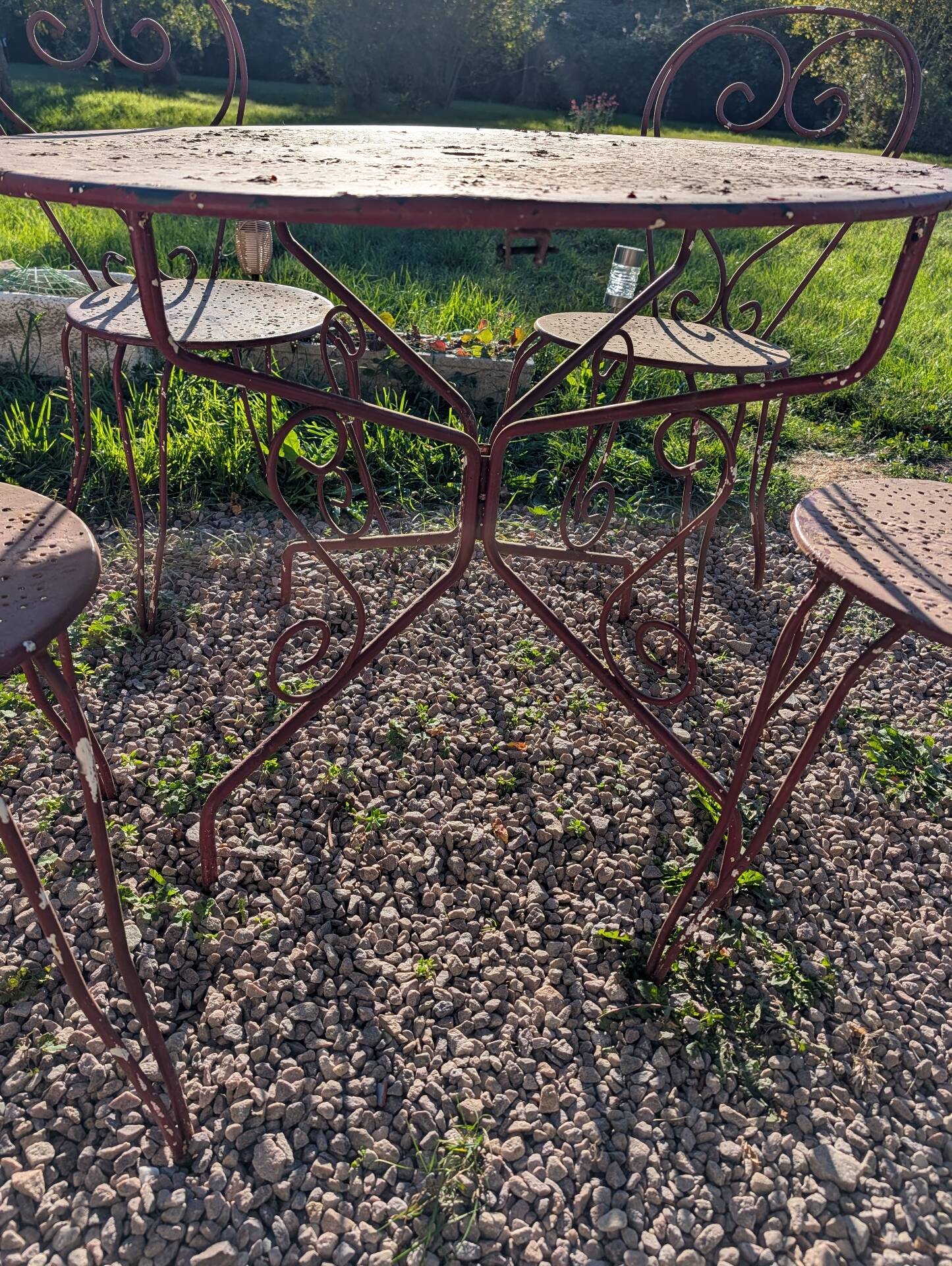 Wrought iron garden furniture