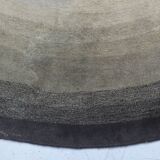 Tapis rond vintage années 70 dégradé gris bleu Serge Lesage