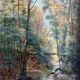 Tableau HSP "Underwood Landscape" Paul Bruet (Montbéliard) around 1900