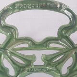 Castirone green enamelled cast iron umbrella stand and removable white tray