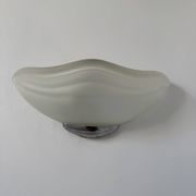Pair of vintage chrome and sandblasted glass wall lights, Italy, 1970s