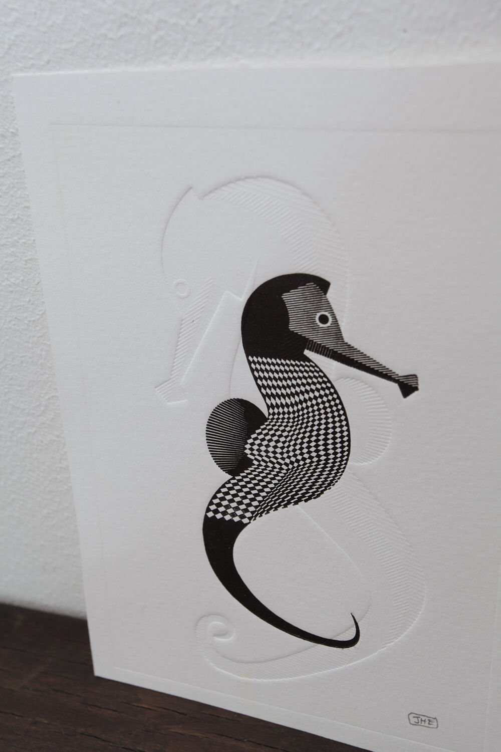 Press engraving duo black seahorse - embossing - format A5