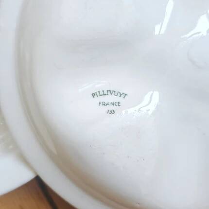 4 assiettes à escargots vintage en porcelaine blanche Pillivuyt