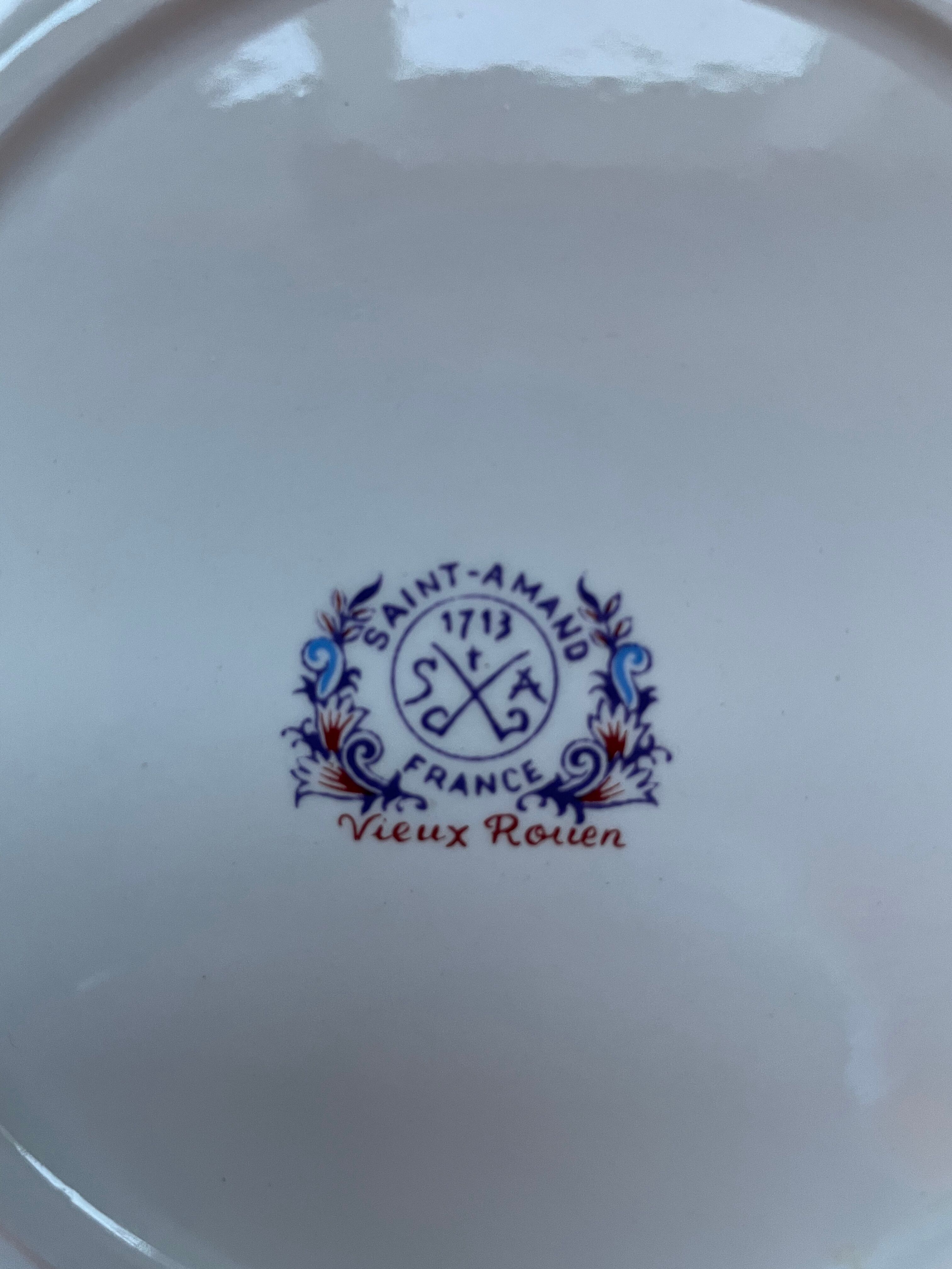 Set of 11 dessert plates St Amand Vieux Rouen