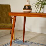 Side table compass legs Czechoslovakia Dievozpracujici mahogany