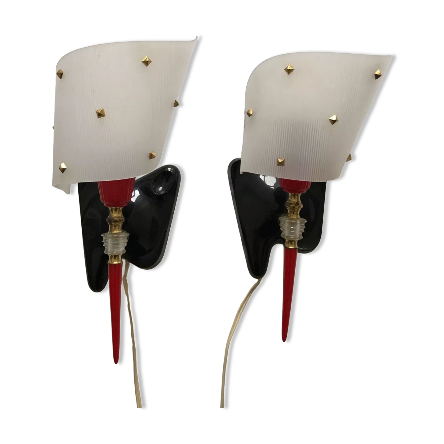 Duo d’appliques vintage années 50 60