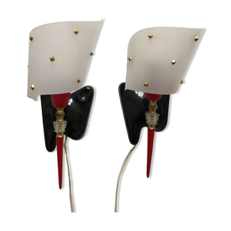 Duo of vintage wall lamps 50s 60s