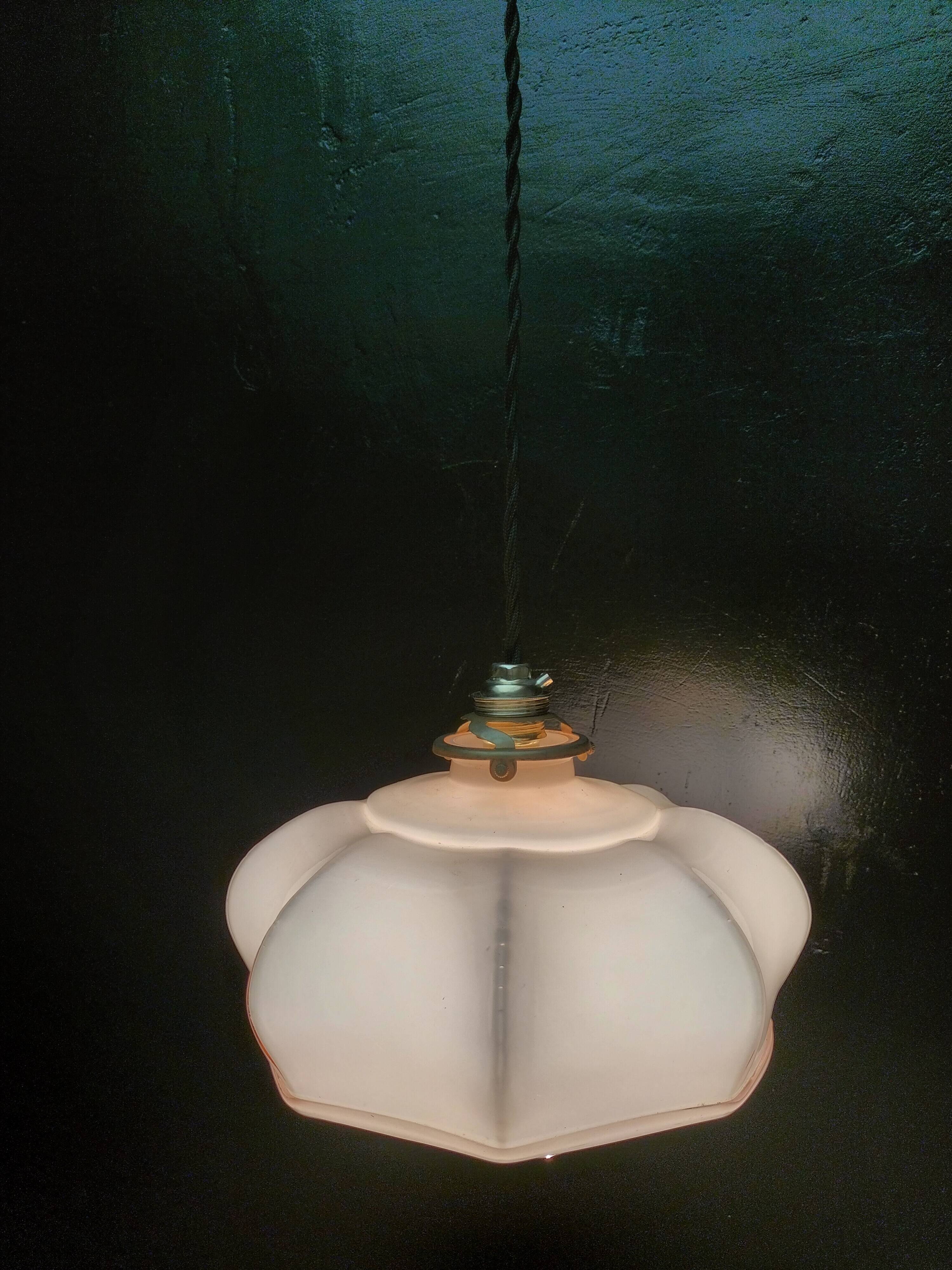 Pink opaline pendant light