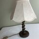 Turned wooden lamp
