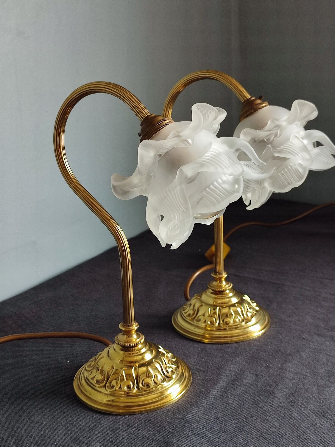 Pair of vintage gooseneck lamp