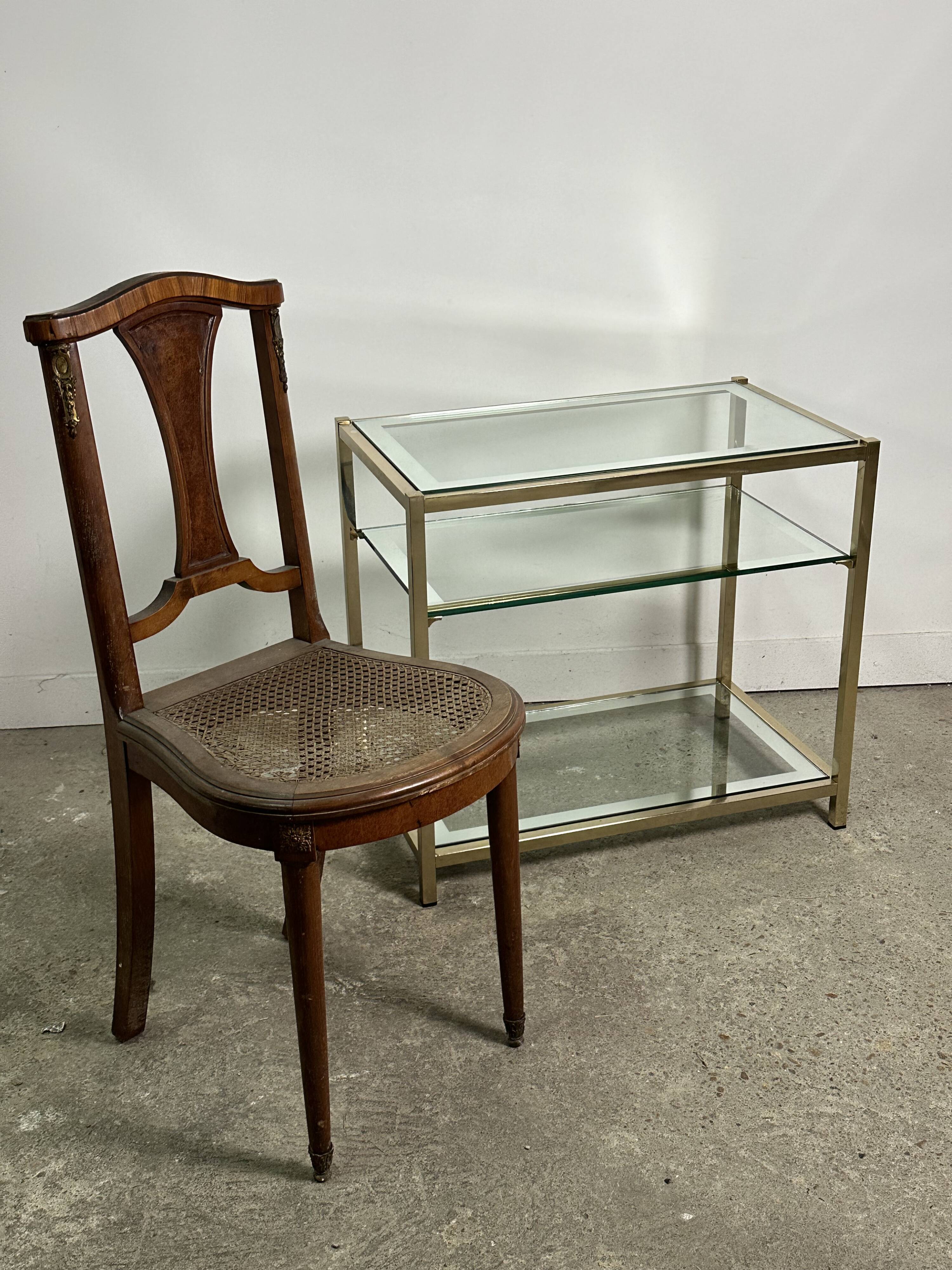 Vintage golden brass side table 1970