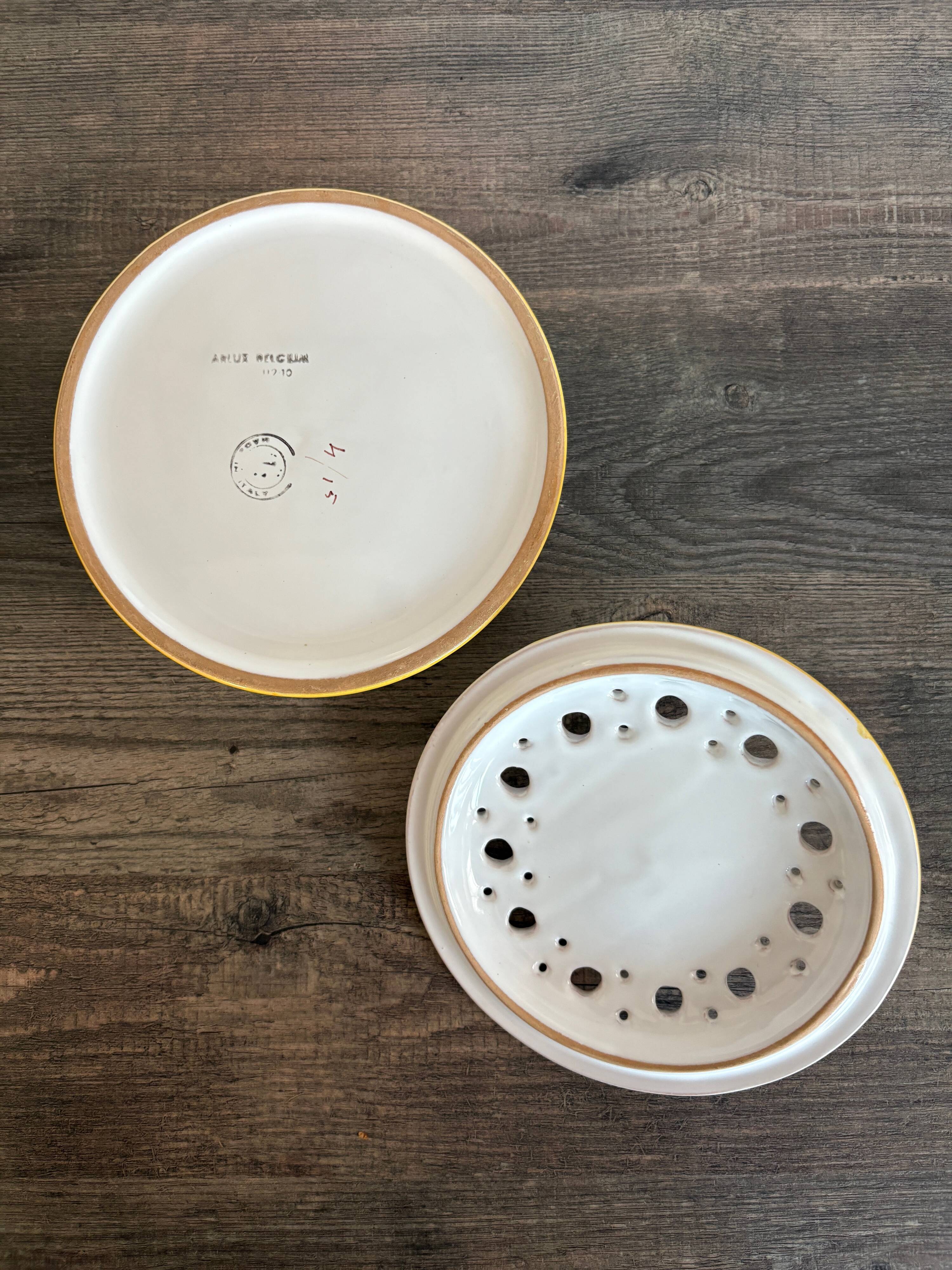 Vintage perforated ceramic box Arlux Belgium – 1960s/70s