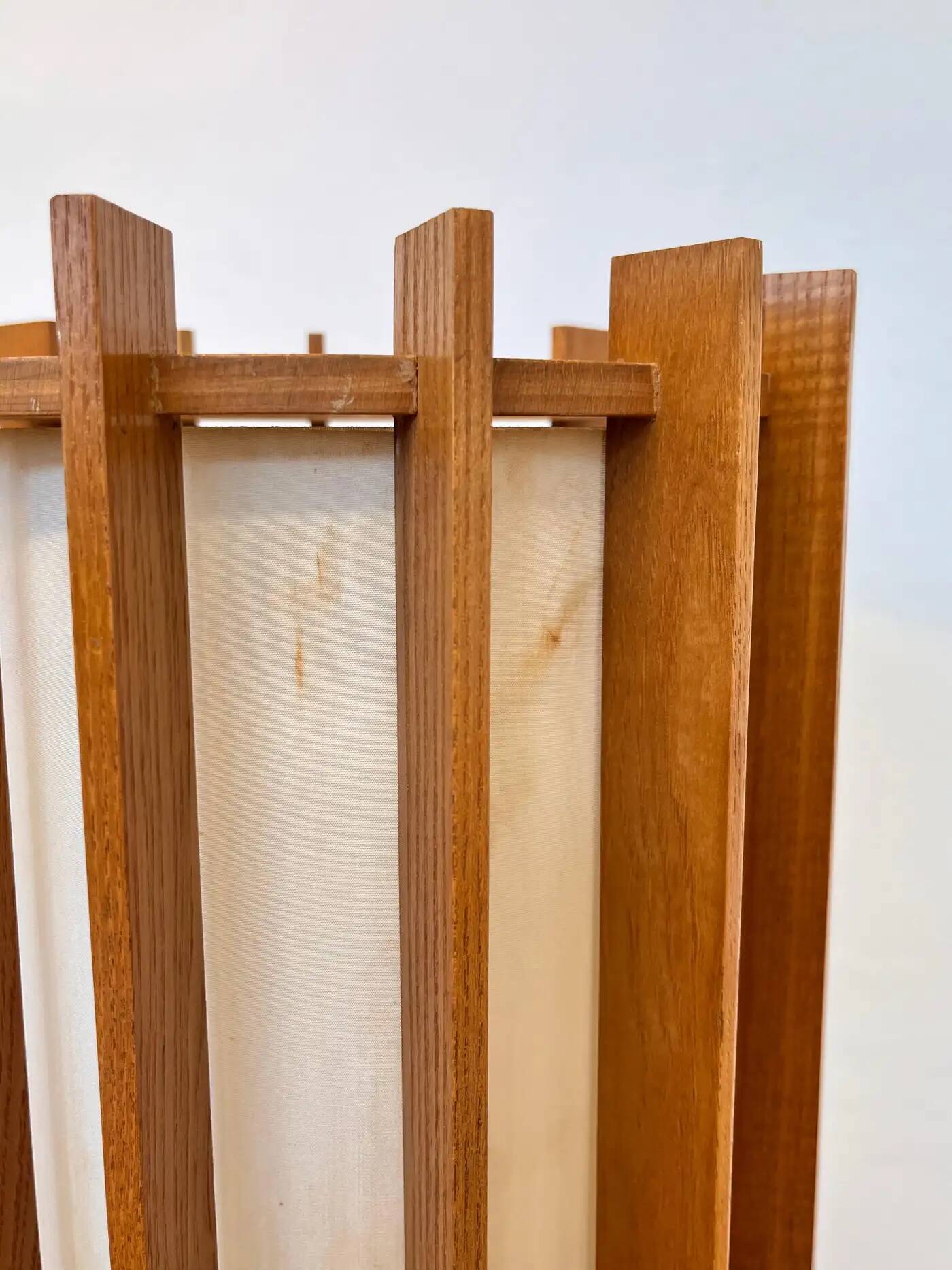 Ib Fabiansen wooden Space Age floor lamp by Fog and Mørup, Denmark, 1960s