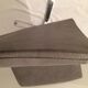 Table in white Formica, 3 chairs and 1 stool in gray leatherette