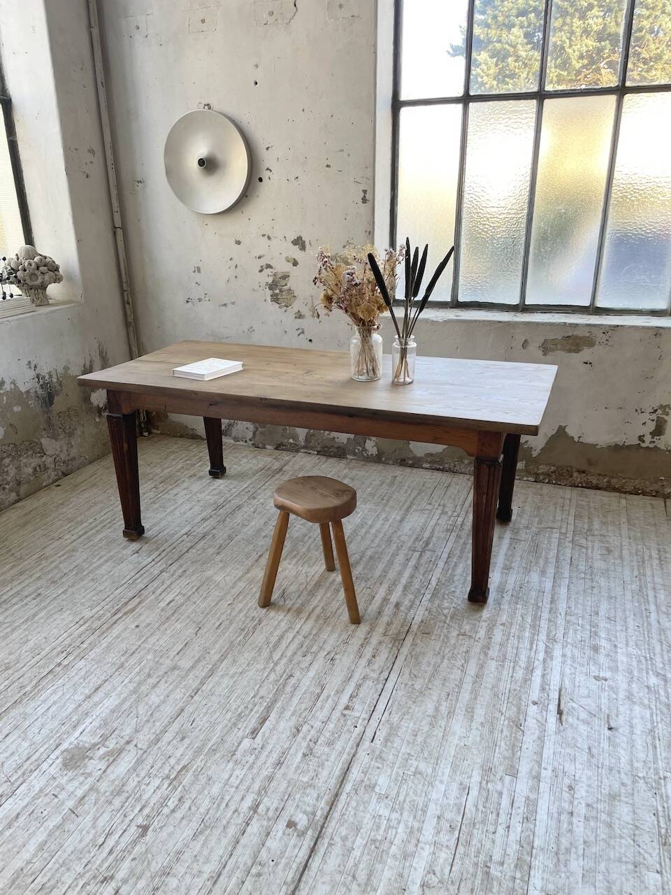 Solid oak farmhouse table 185cm