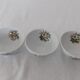 3 small BOWLS decoration multicolored flowers Limoges porcelain