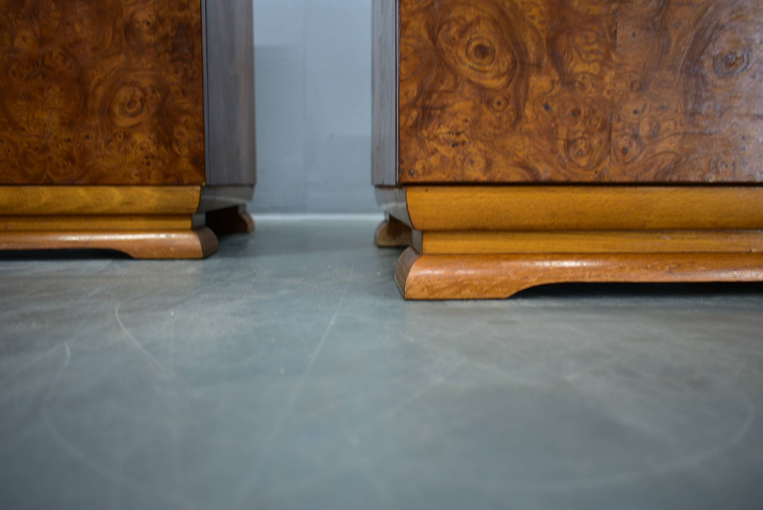 1939s pair of art deco bedside tables, Czechoslovakia
