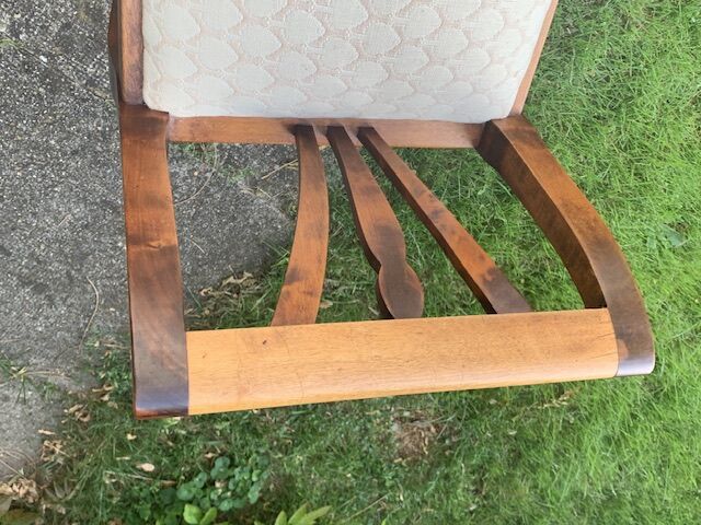 Bench, end of sofa, two-tone wooden end of bed. Old