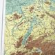 Carte ancienne Europe du Nord Allemagne Pologne Danemark  43x43cm de 1950