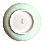 Luneville salad bowl in water-green and gilded opaque porcelain