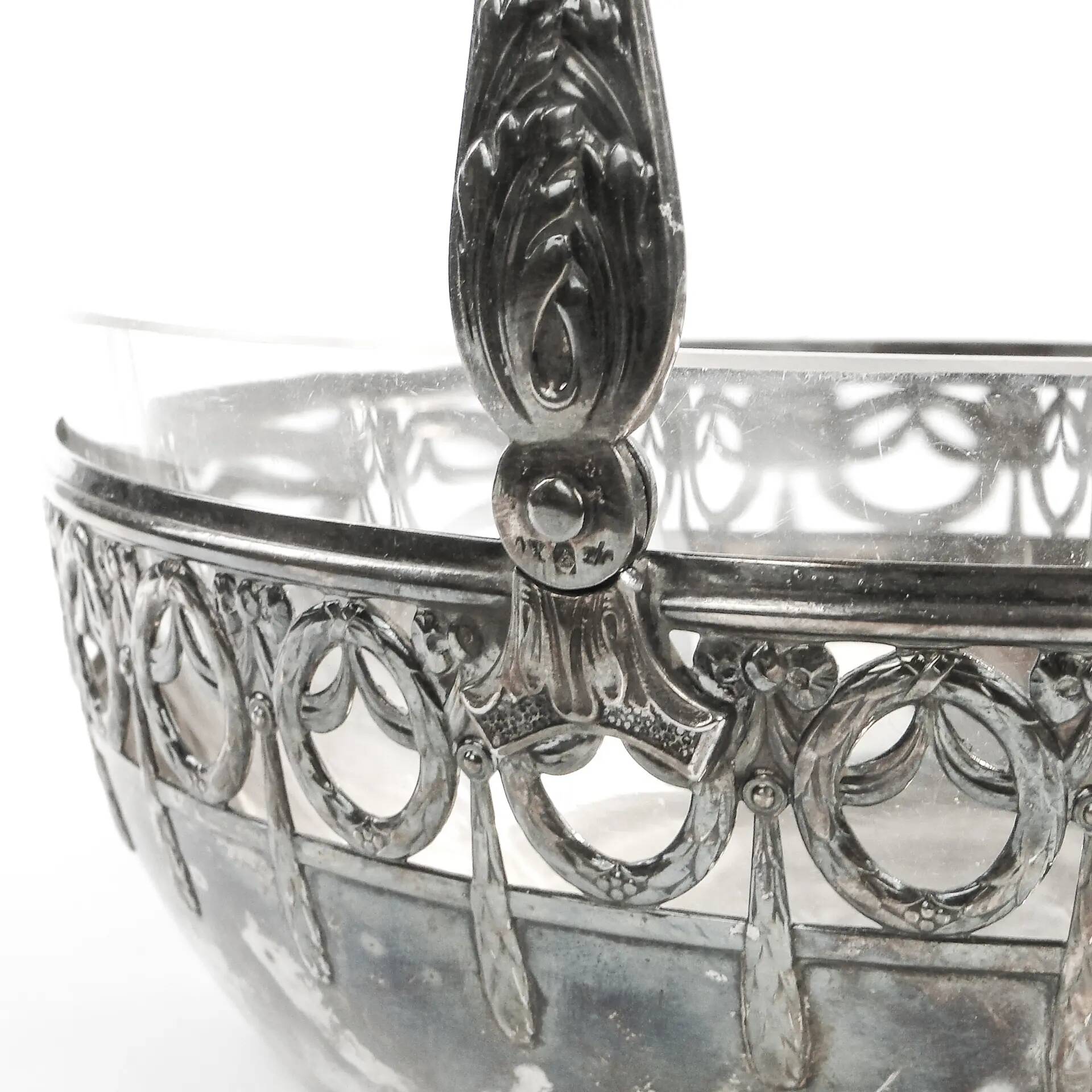Fruit basket, Art Nouveau, silver-plated brass, WMF, Germany, early 20th century