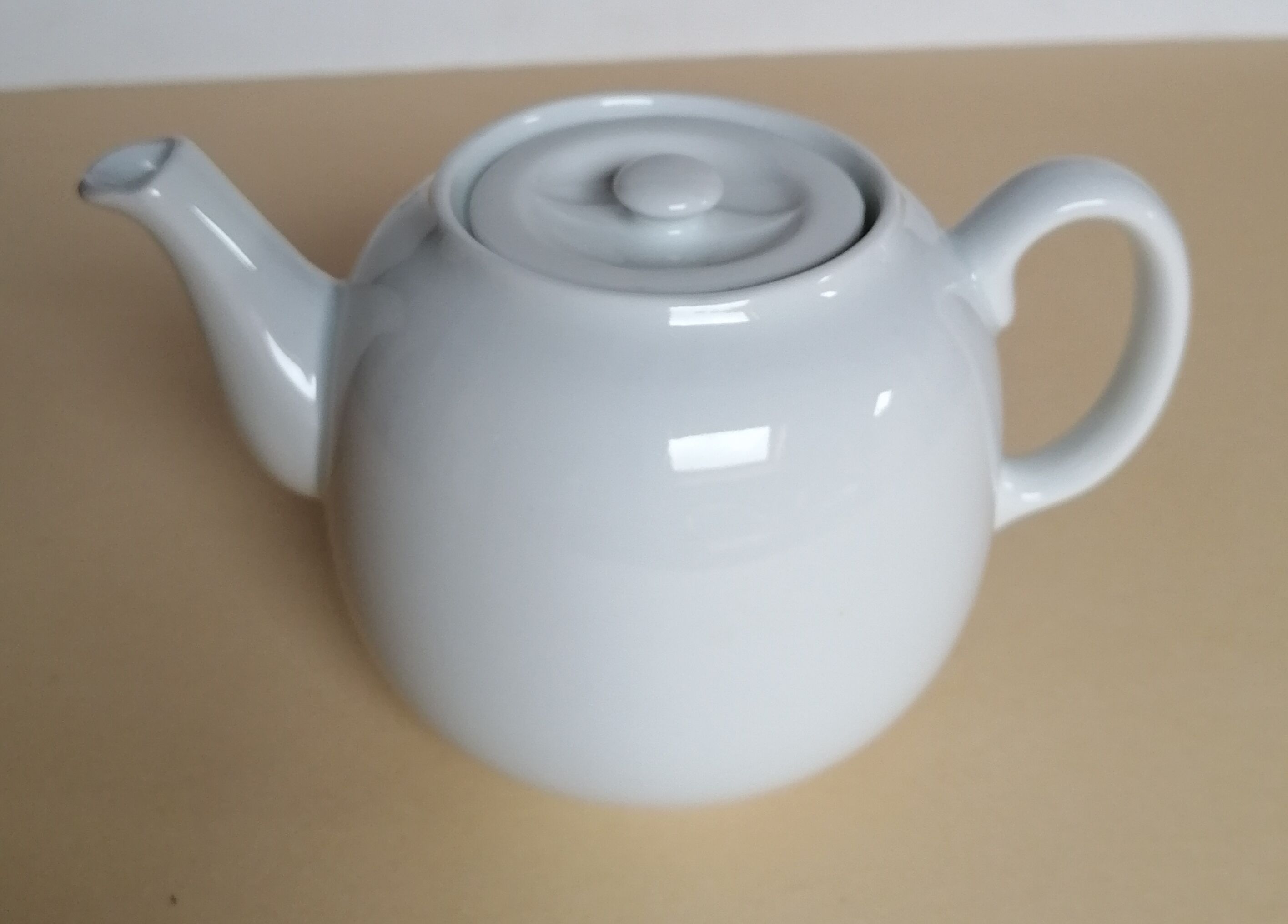 Old Pillivuyt teapot in white porcelain