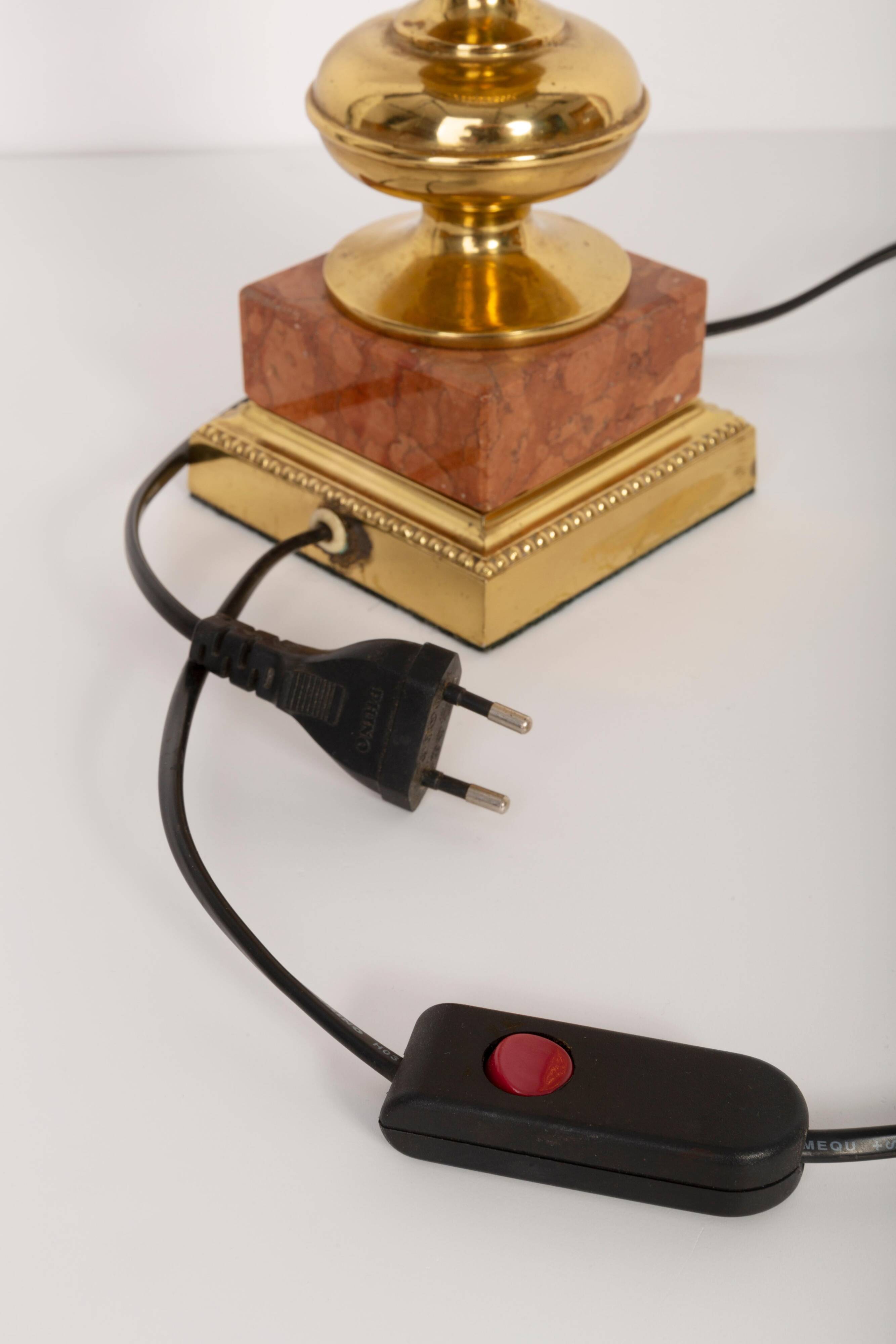 Mid-Century Hollywood Regency Orange Velvet Table Lamp, France, 1960s