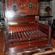 Cigar cabinet / Cigar box in burl wood and decorative bronze